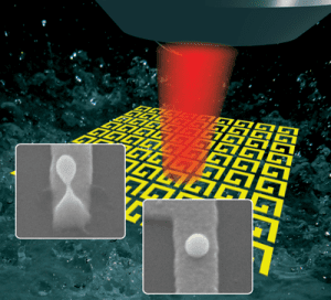 Perfectly spherical gold nanodroplets produced with smallest-ever nanojets