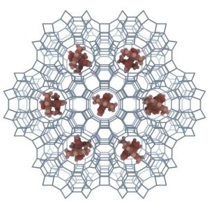 Zeolite L is an electrically insulating aluminosilicate crystalline system, which consists of many channels running through the whole crystal and oriented parallel to the cylinder axis. The geometrical constraints of the zeolite host structure allow for the formation of one-dimensional chains of highly uniaxially oriented molecules.