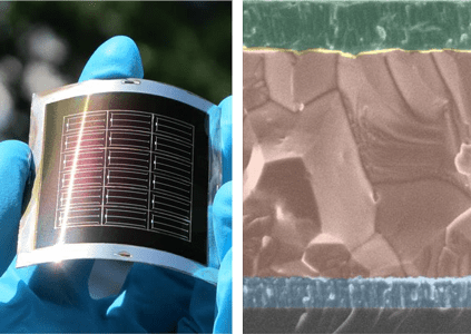 New progress paves the way for the industrialization of flexible, light-weight and low-cost cadmium telluride (CdTe) solar cells on metal foils. (Source: EMPA)
