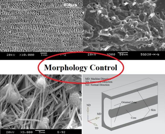 Morphology control technologies for polymeric materials