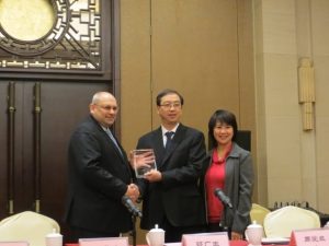 Prof. José Oliveira, Prof. Yijian Jiang, Vice-President of BJUT, and Ms. Stella Chou