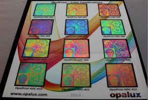 OpalPrint color combinations – courtesy of Opalux Inc.