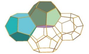 Polyhedral wire-frame representation of the type I clathrate framework. 