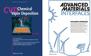 The cover (frontispiece) of Advanced Materials Interfaces features the Review by Karen Gleason on CVD polymerization for engineering macro and micro scale interfaces for a sustainable world. Polymeric Interfaces: A Route Towards Sustainability Through Engineered Polymeric Interfaces (Adv. Mater. Interfaces 4/2014)