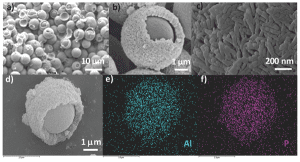 SEM image of ys-AlPhPO microspheres