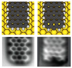 Single atom contacts between gold and graphene