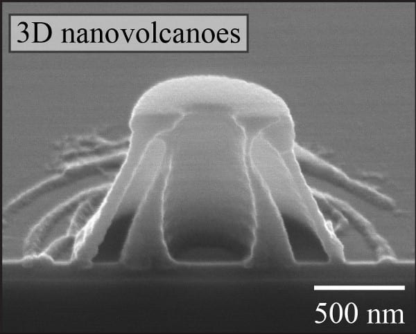 "Nano-volcanoes" for precise materials storage