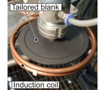 Induction heat treatment of sheet-bulk metal formed parts