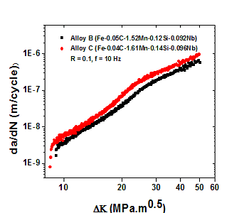 Fatigue Crack Growth in Two Pipeline Steels