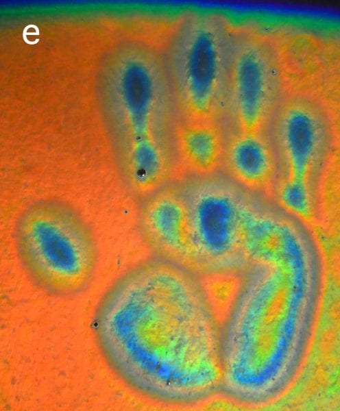 The Colorful Hand Print – Made by an Optical Strain Sensor