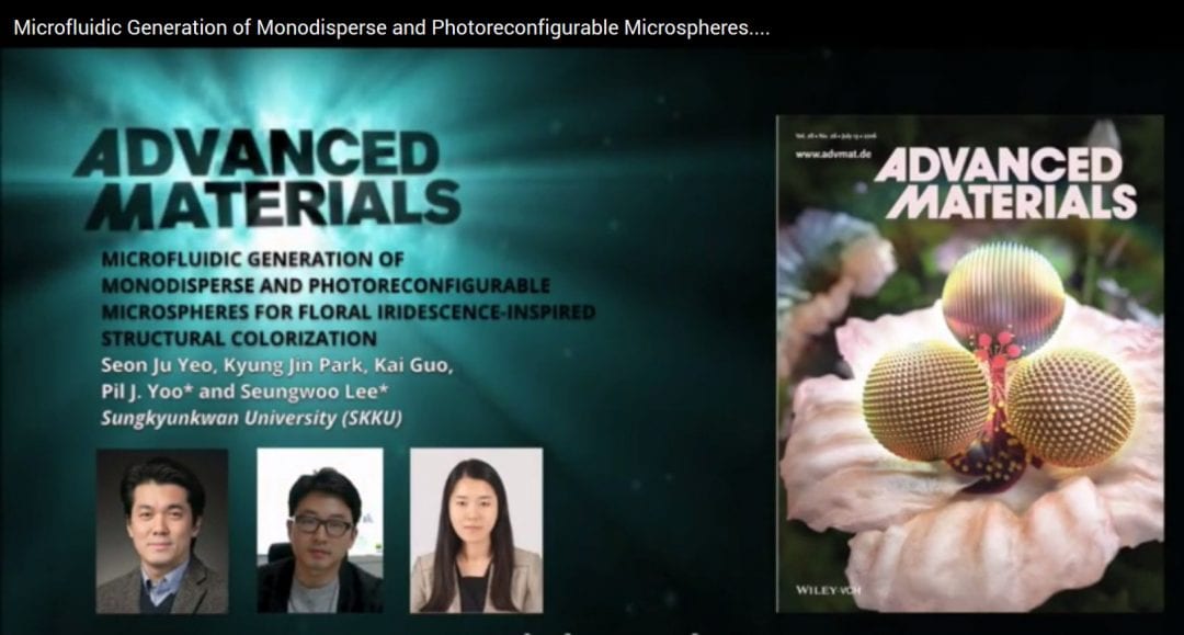 Photoreconfigurable floral iridescent microspheres