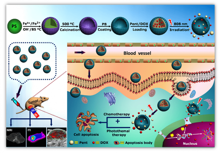 “Pent-up” Drug Delivery for Tumor Therapy with Trimodal Imaging