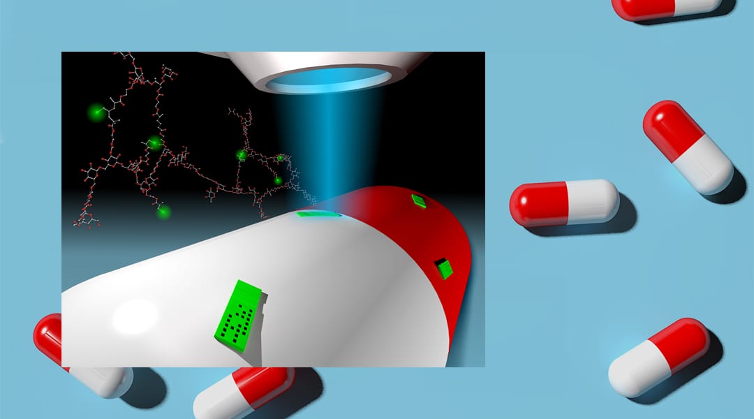 Hydrogel Microparticles Protecting against Counterfeit and Deteriorated Products