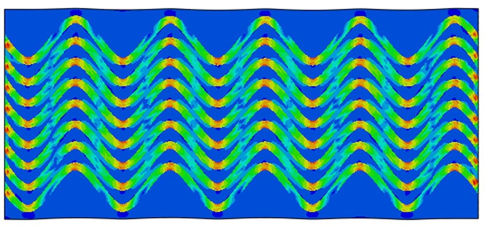 Corrugation Reinforced Composites: A Method for Filling Holes in Material–Property Space