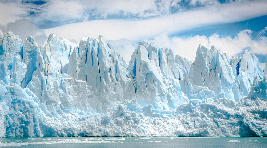 glaciers on a sunny day