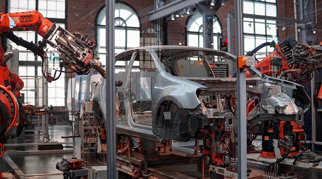 Robotic car manufacturing line.