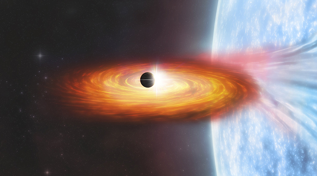 Artist's rendition of a possible X-ray binary star system with a planet.