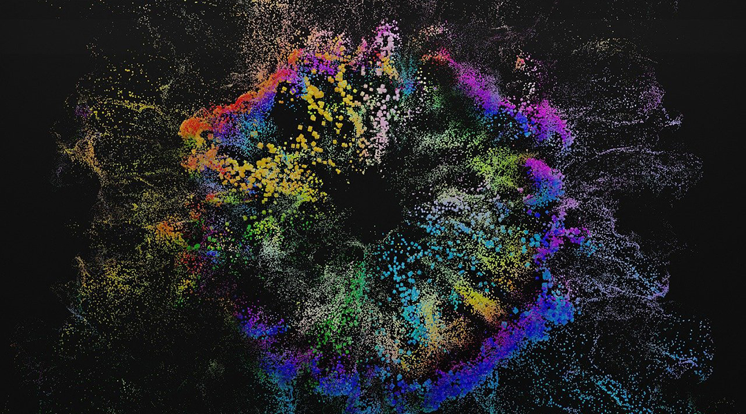 abstract colors on a black background