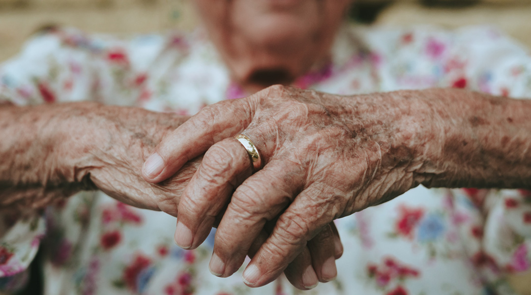 An old women's hands.