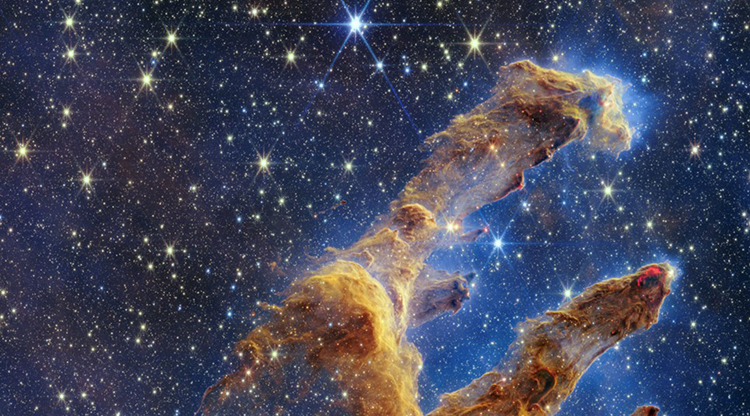 James Webb Telescope image of the Pillars of Creation.