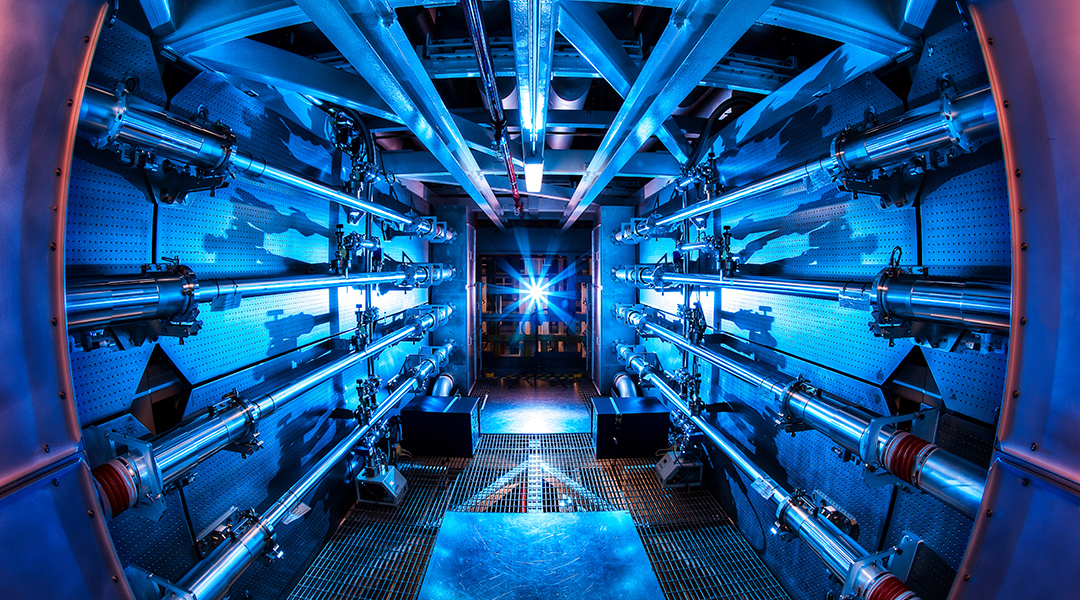 Laser nuclear fusion reactor.