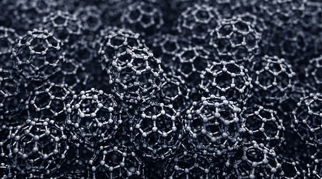 Fullerene molecules in a stack.