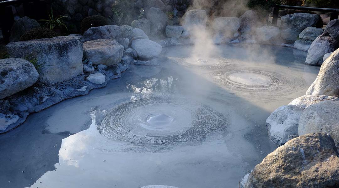 A hot spring in the sunlight.