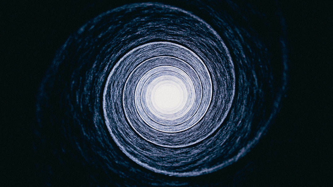 A spiralling tunnel