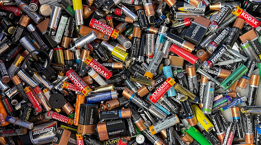 A pile of batteries.