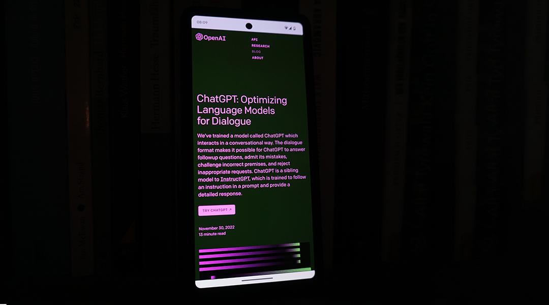 ChatGPT on a phone screen