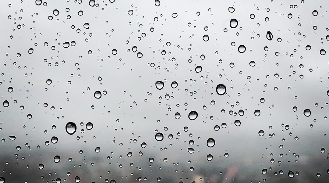 Water droplets on a clear window.