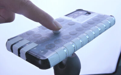 Clickable buttons that rise up anywhere on a touchscreen