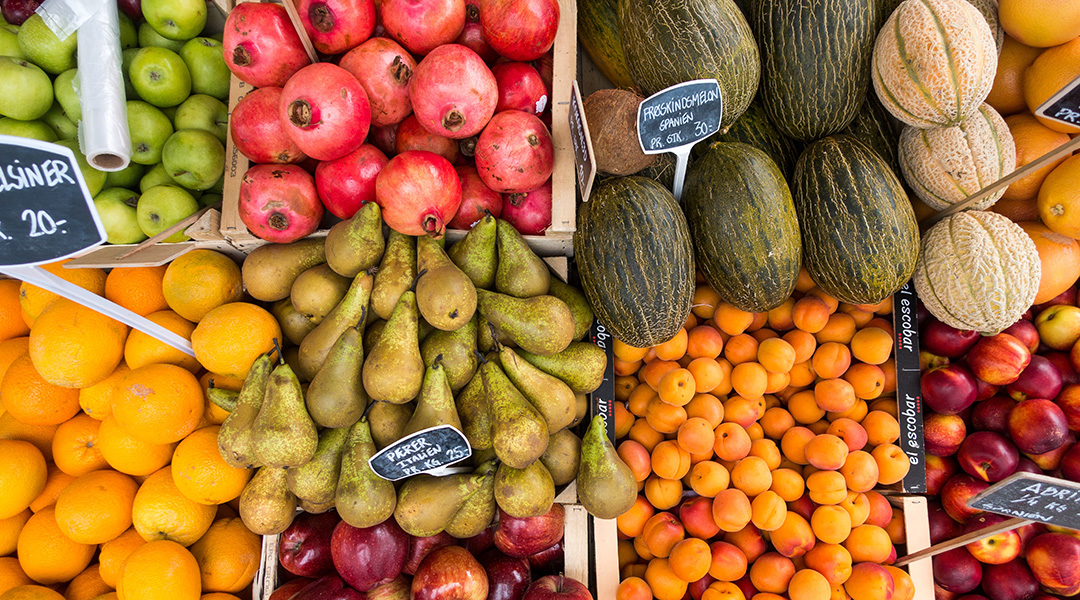 Fruits and vegetables.