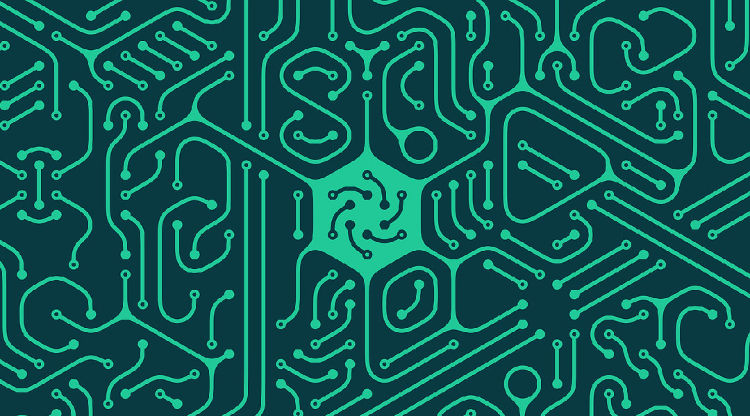 Abstract image of a computer circuit.