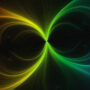 Abstract image of entangled particles.
