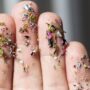 microplastics on human hand